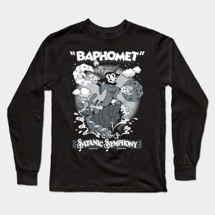 Vintage Rubber Hose Cartoon Baphomet Sorcerer - Occult Goth - Satanic Symphony Long Sleeve T-Shirt